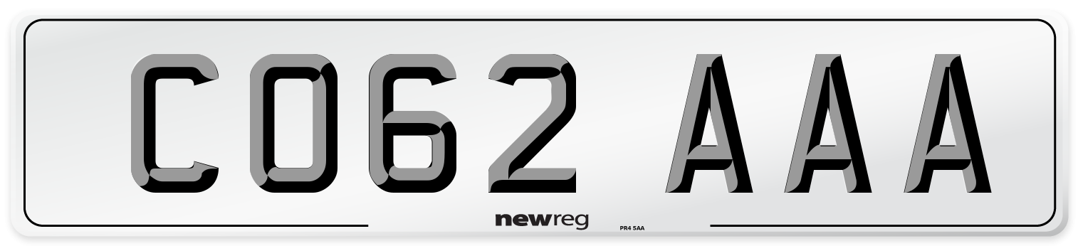 CO62 AAA Number Plate from New Reg